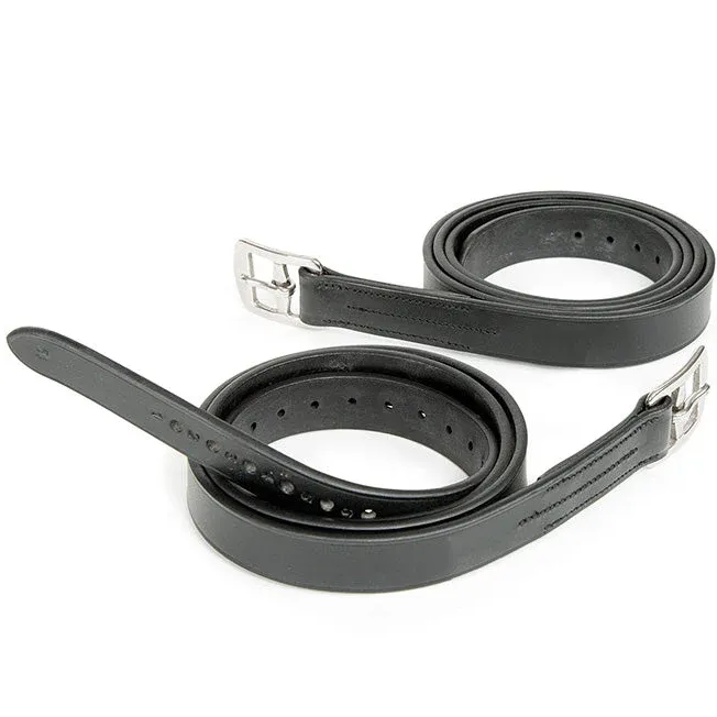 SHIRES EQUESTRIAN - Aviemore Curved Buckle Stirrup Leathers Black