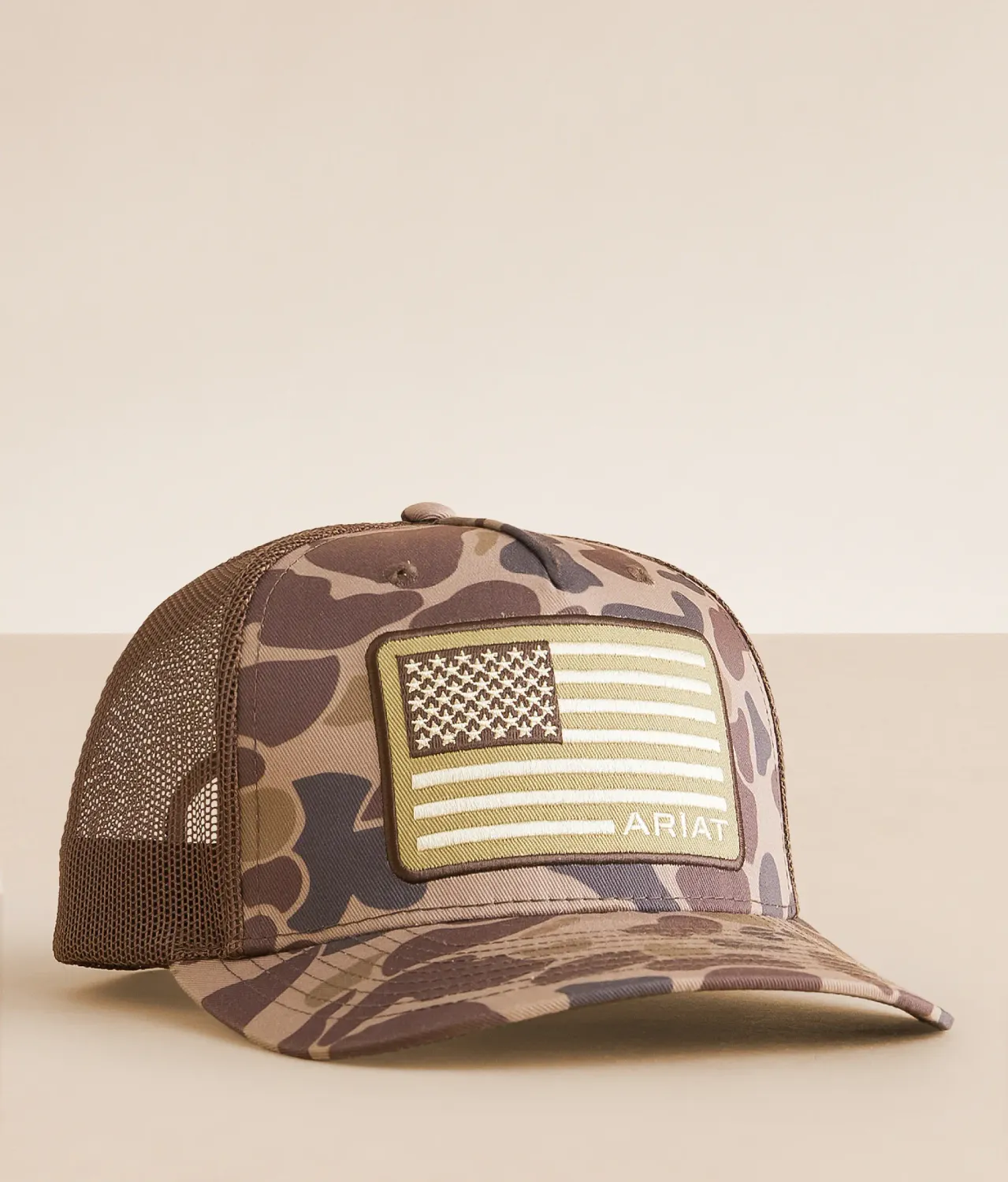 ARIAT - Camo American Flag Trucker Hat