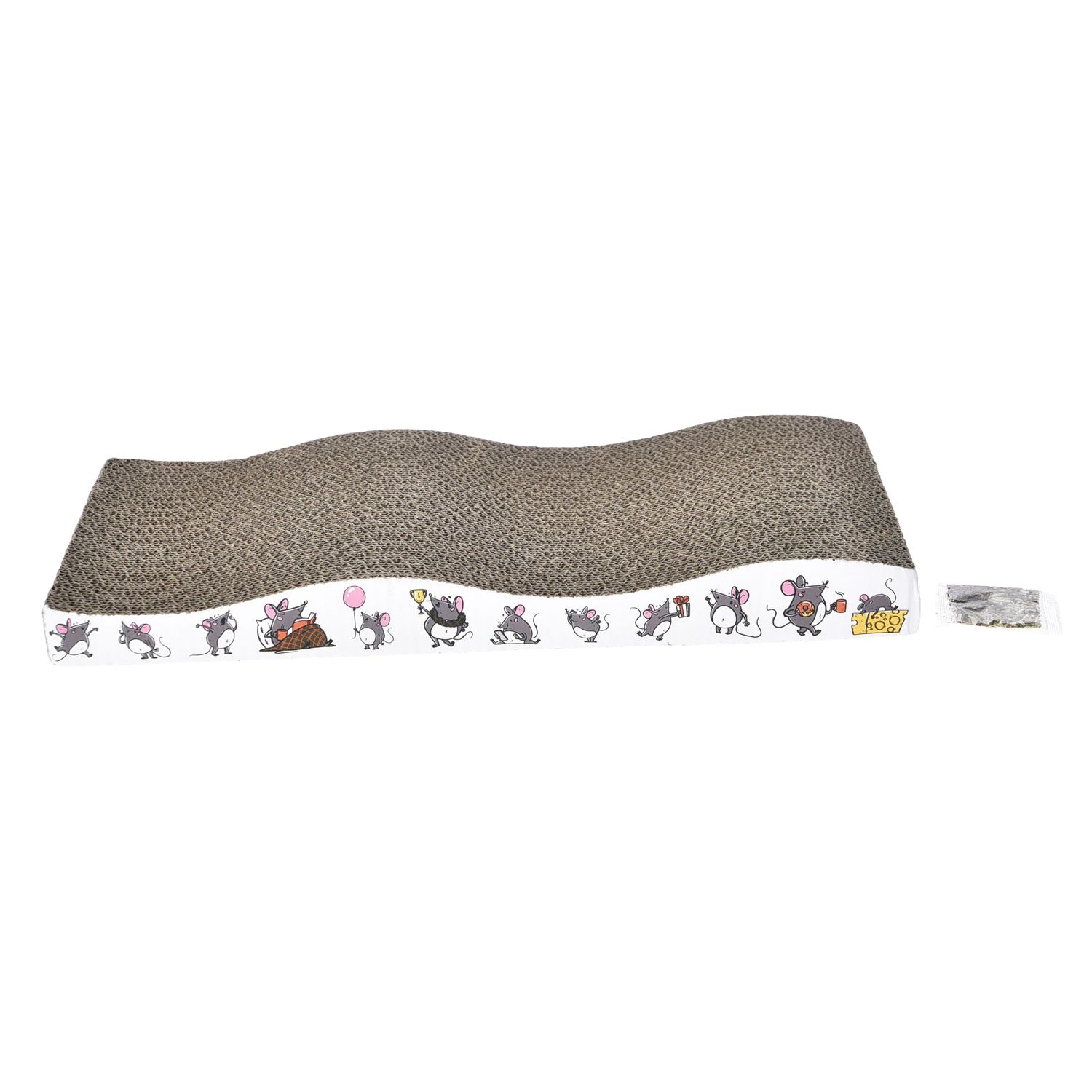 BUD'Z - Mouse Cardboard Scratching Box, Size: 44 x 22 cm, Colour: Mouse
