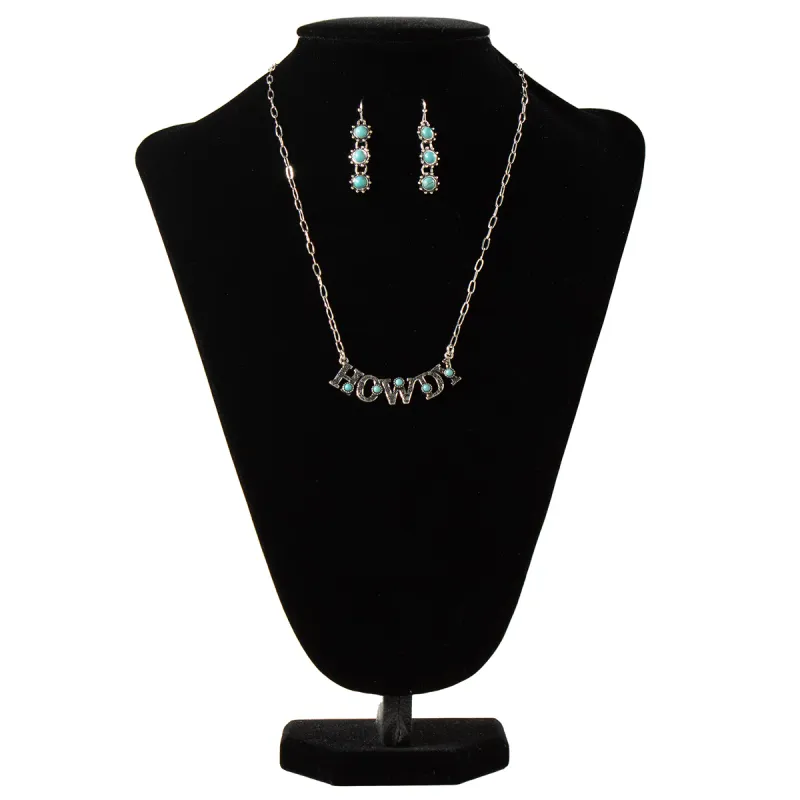 M&amp;F WESTERN - Silver Strike Turquoise &amp; Silver Necklace with Earrings Set