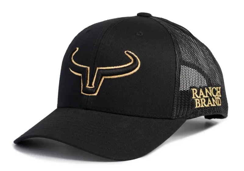 RANCH BRAND - Rancher Outline Logo SnapBack Black Cap