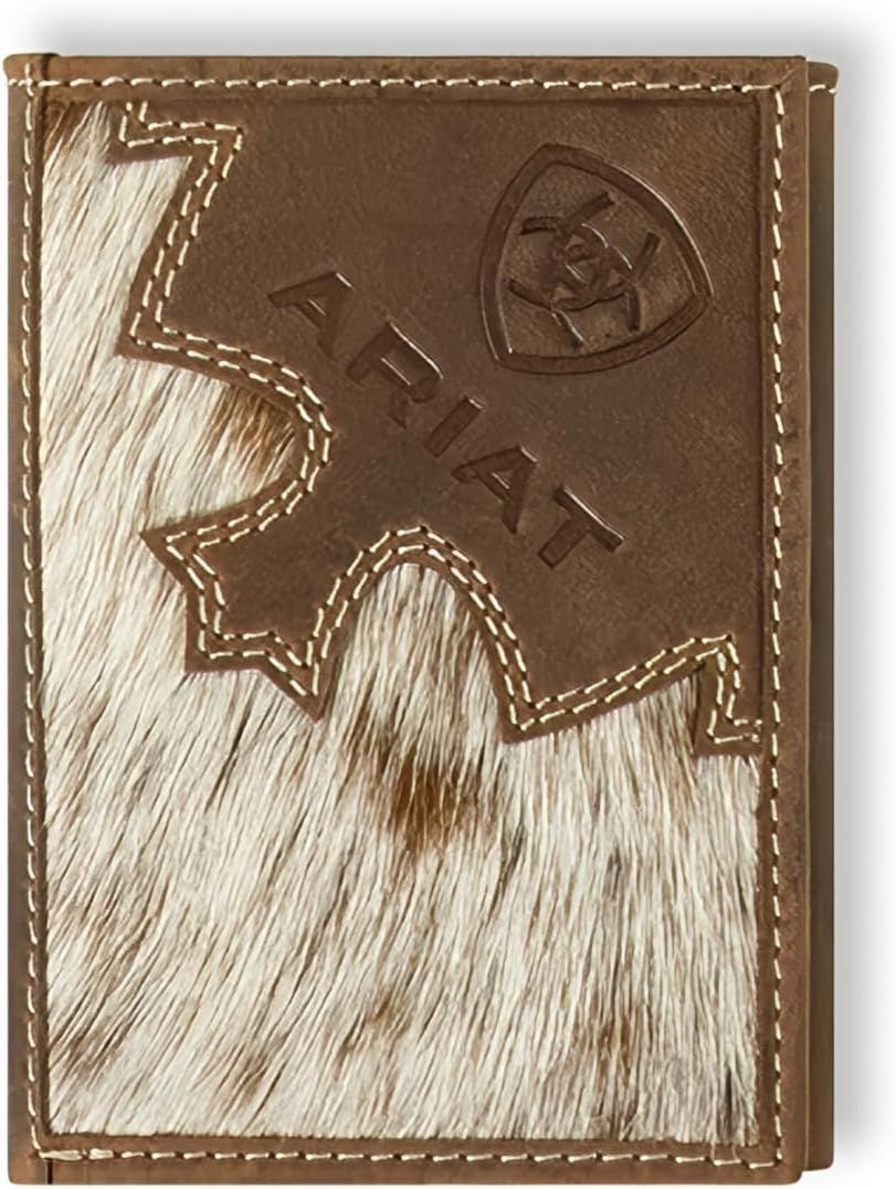 ARIAT - TriFold Brindle Calf Hair Wallet, Colour: Brown &amp; White