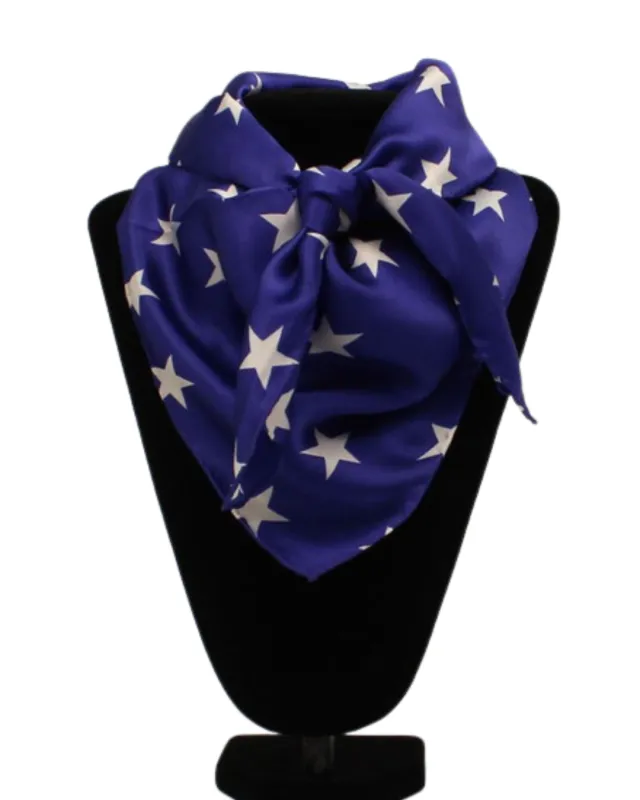 WILD RAG - Smooth Luxurious Stars Blue Wild Rag