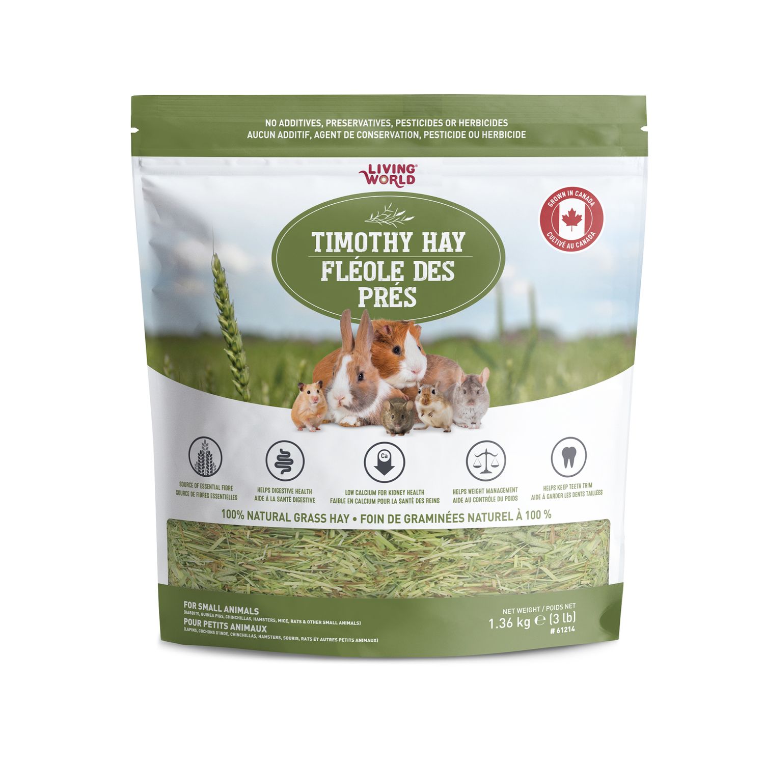 LIVING WORLD - Timothy Grass Hay, Size: 1.36kg