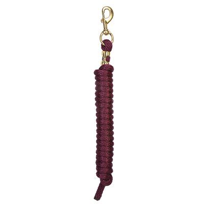 WEAVER - Poly Lead Burgundy Rope with Brass Snap WEAVER - Poly Lead Burgundy Rope with Brass Snap, Size: 10pieds