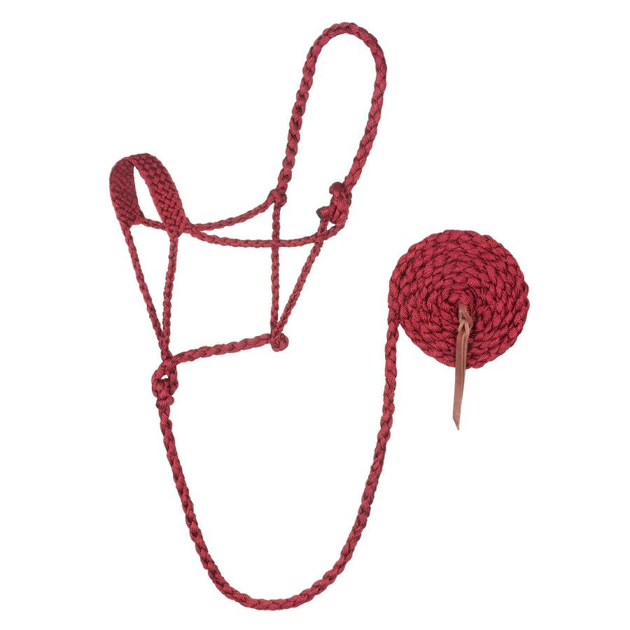 WEAVER - Braided Rope Halter w/ 10' Lead, Colour: Bourgogne