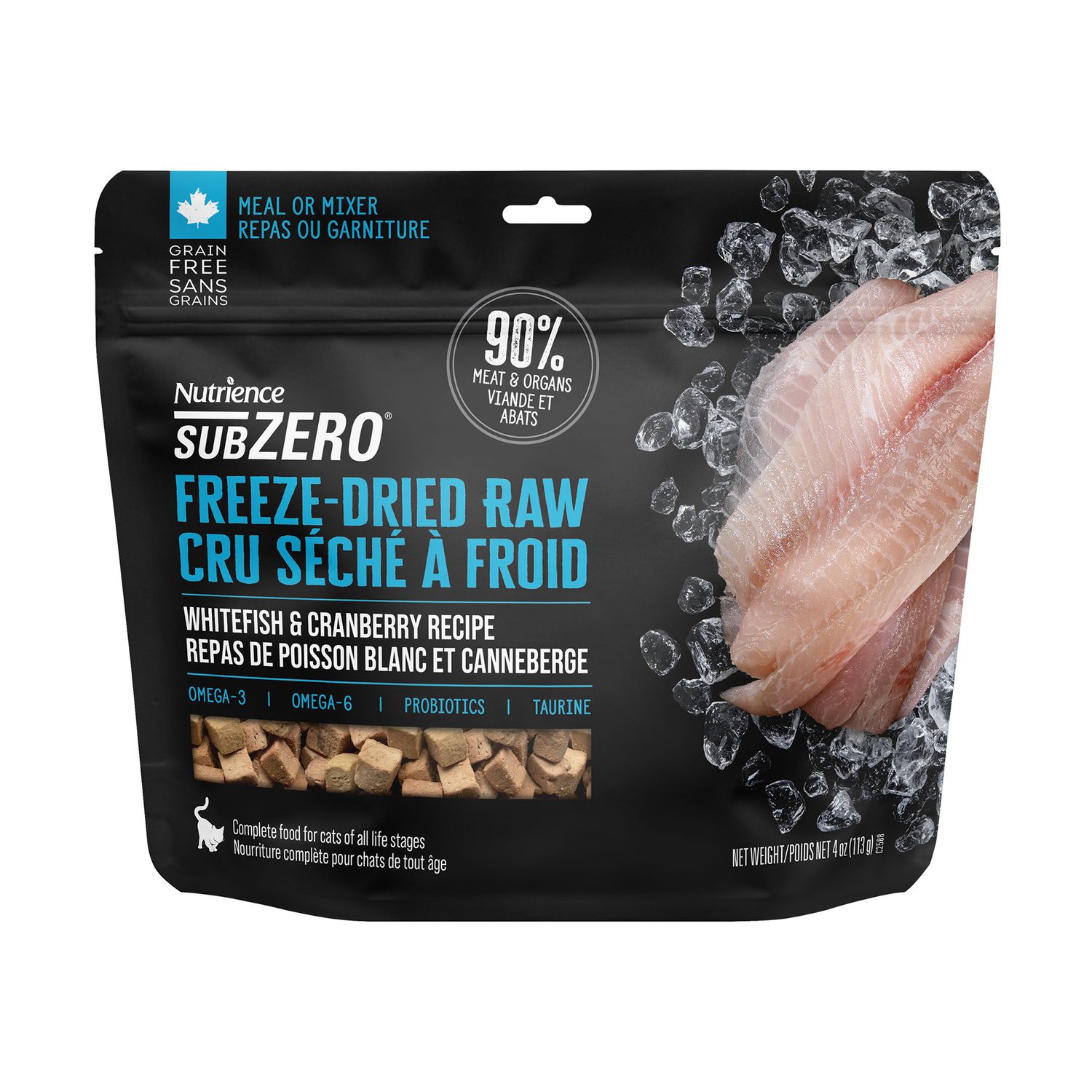 NUTRIENCE - Freeze-Dried Raw Whitefish &amp; Cranberry Cat Food, Size: 113g