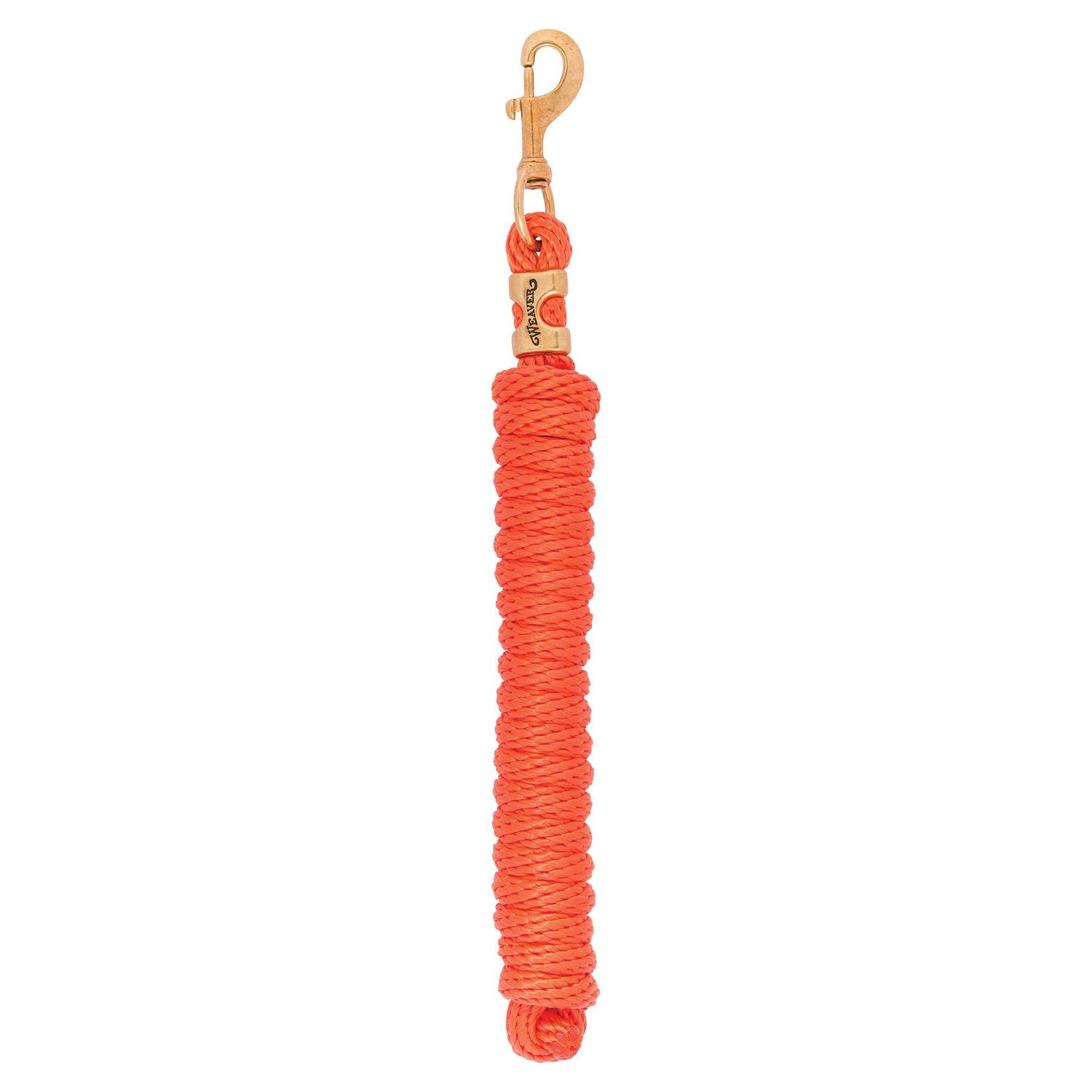 WEAVER - Poly Lead Orange Rope with Brass Snap, Size: 10pieds