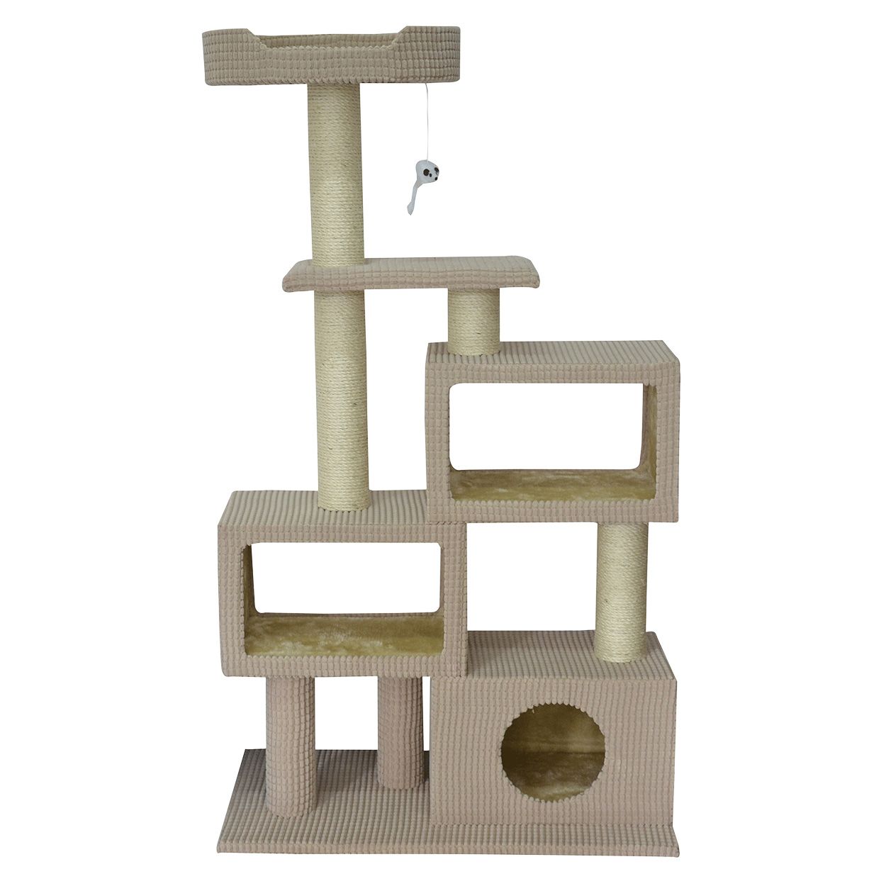 ANIMAL TREASURE - Scratcher Tower Condo 51'' Cat Tree, Colour: Beige