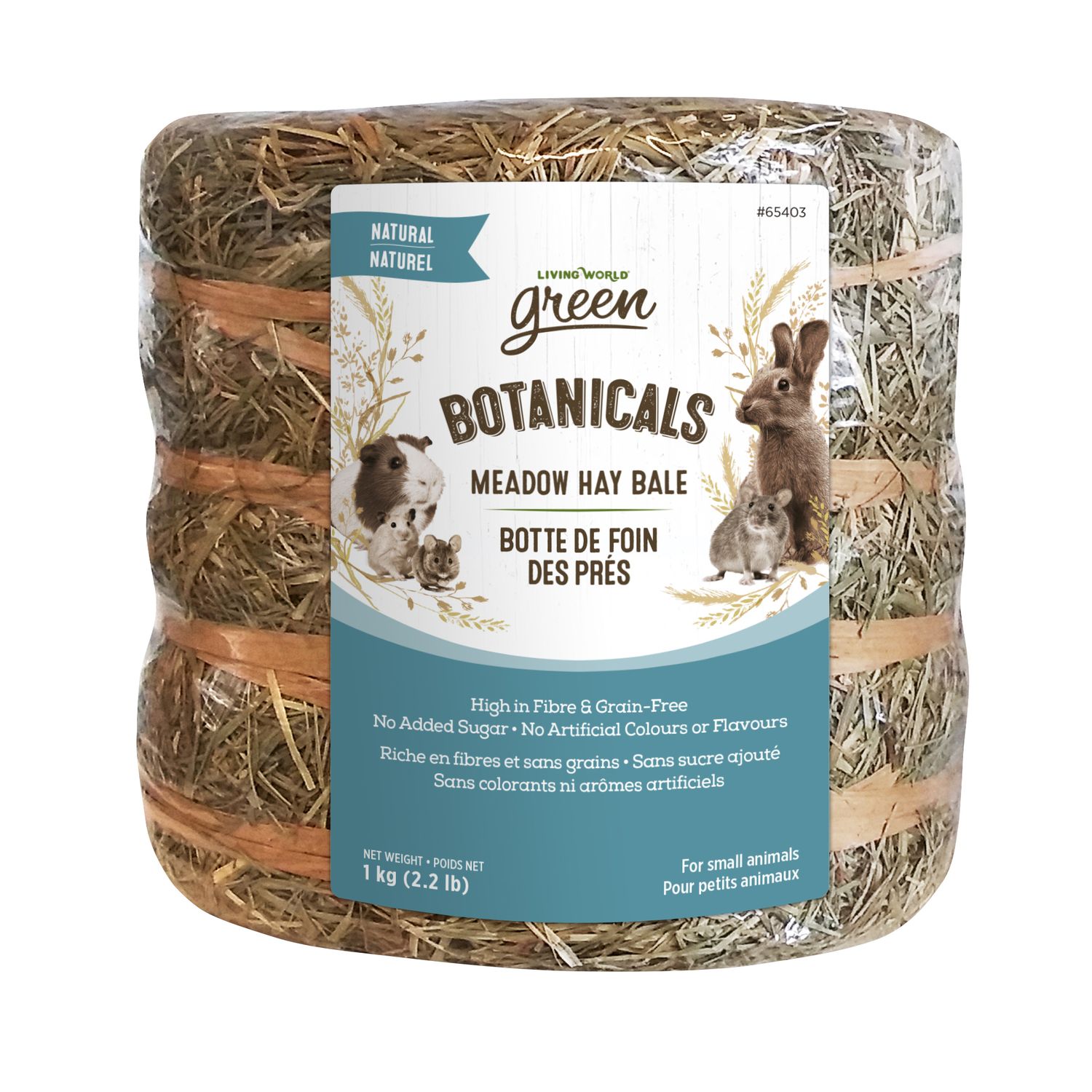 LIVING WORLD - Botanicals Meadow Natural Hay Bale, Size: 1kg