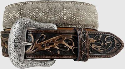 STETSON - Vintage Taupe Double Western Stitched Belt