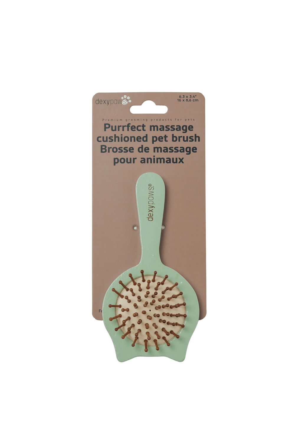 DEXYPAWS - Cat Shaped Massage Brush, Colour: Vert Sauge