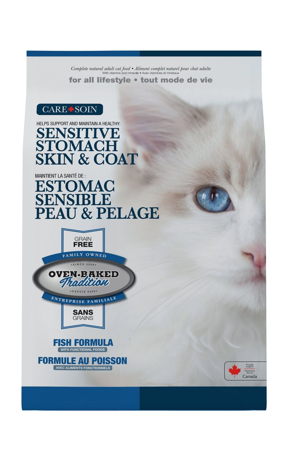 OVEN-BAKED TRADITION - Sensitive Stomach, Skin &amp; Coat Care Food for All Life Stages Cat, Flavor: Poisson, Format: 5lb