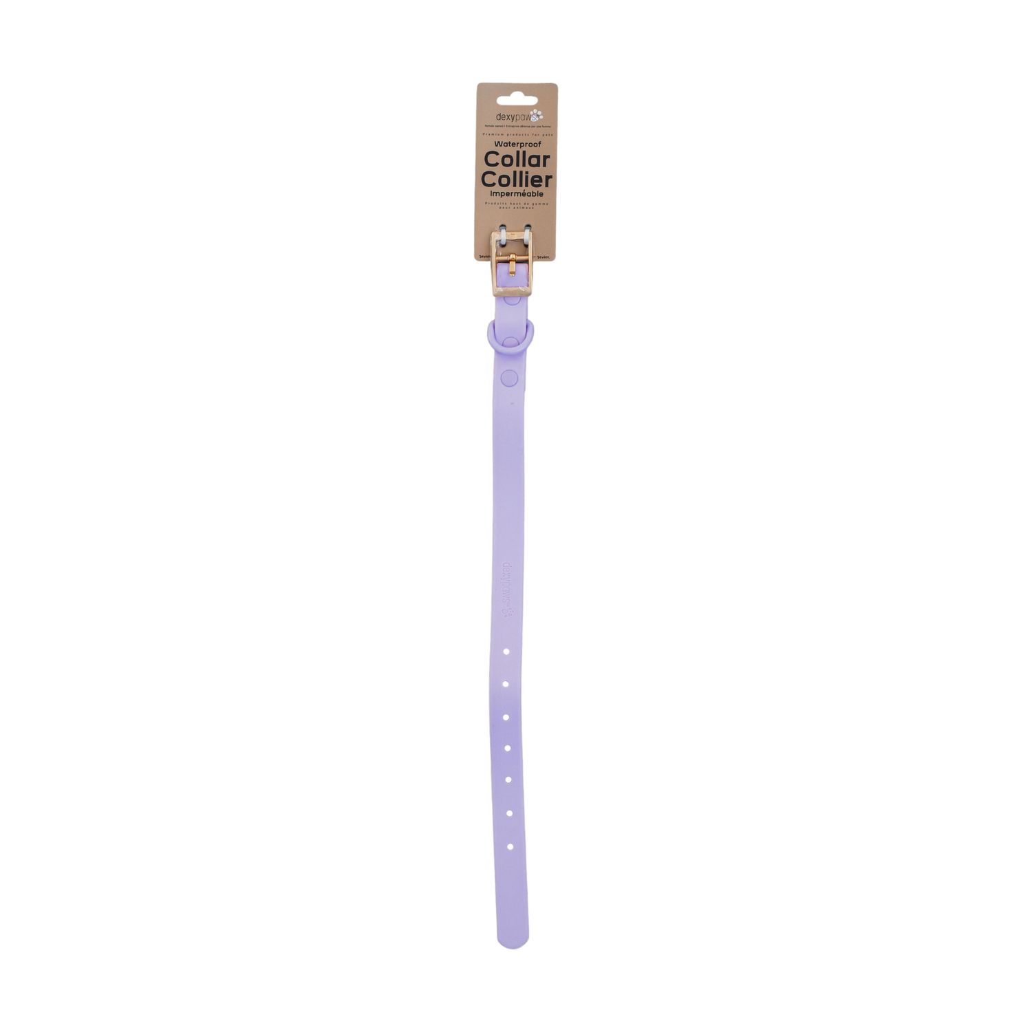 DEXYPAWS - Lilac Waterproof Dog Collar, Size: Small