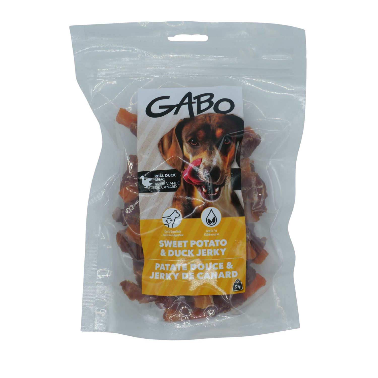 GABO - Sweet Potato &amp; Duck Jerky Dog Treats, Size: 227g