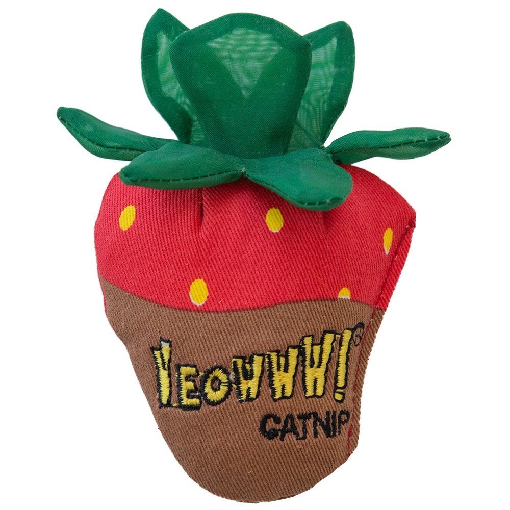 DUCKY WORLD - Strawberries Yeowww! Catnip Cat Toy, Colour: Brun