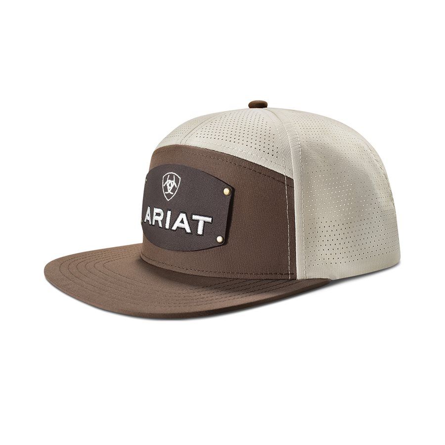 ARIAT - SnapBack Front Panel &amp; Visor Brown Cap, Size: O/S