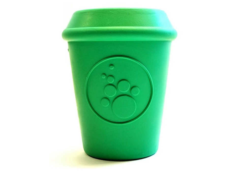 SODAPUP - Coffee Cup Durable Rubber Chew Toy &amp; Treat Dispenser, Size: Medium