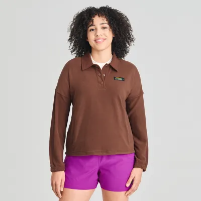 CHLOROPHYLLE - Denali Polo-Neck Fleece Sweater Cappuccino