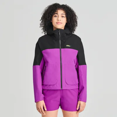 CHLOROPHYLLE - Tofino Short Rain Jacket Vibrant Purple-Pure Black