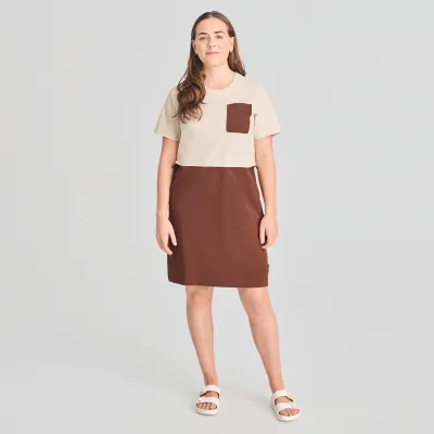 CHLOROPHYLLE - Durango Summer T-Shirt Dress Parchment-Cappuccino