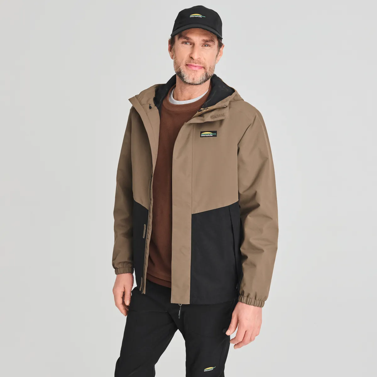 CHLOROPHYLLE - Témis Rain Jacket Coffee-Pure Black