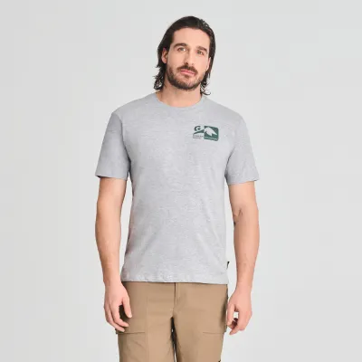 CHLOROPHYLLE - Geo Organic Cotton T-Shirt Heather Grey