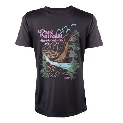 CHLOROPHYLLE - Geo Breathable Boys T-Shirt Raven