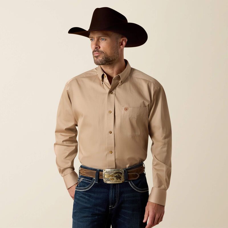 ARIAT - Khaki Solid Twill Classic Fit Shirt