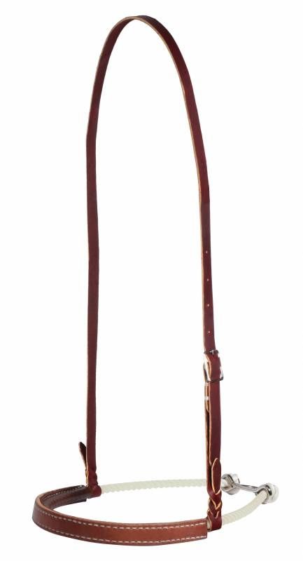 PROFESSIONAL'S CHOICE - Leather Covered Rope Noseband, Size: Ajustable
