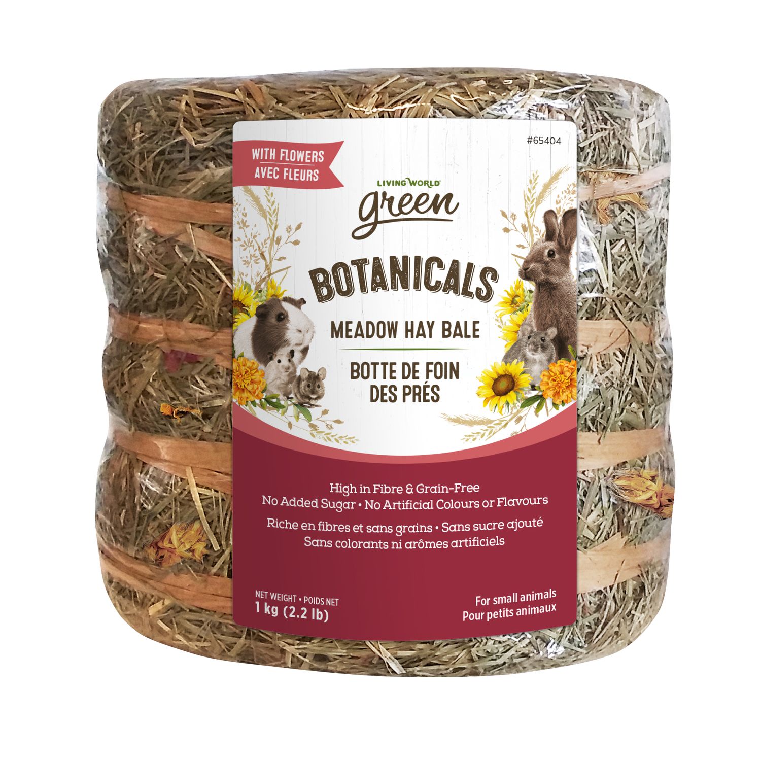 LIVING WORLD - Botanicals Meadow Hay Bale with Flowers, Size: 1kg