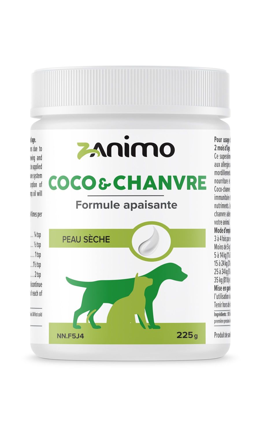 ZANIMO - Coconut &amp; Hemp Soothing Formula, Size: 225g