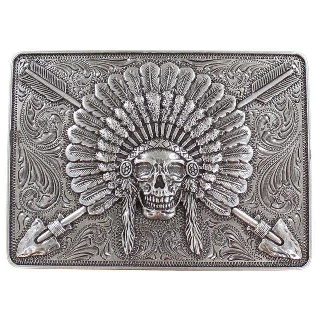 ARIAT - Chief Skull Rectangular Belt Buckle