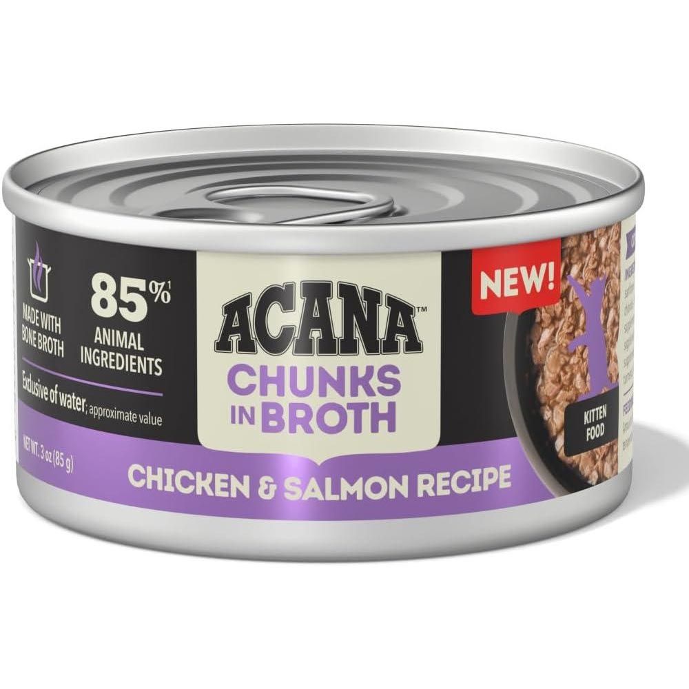 ACANA - Chunks in Broth Chicken &amp; Salmon Recipe for Kittens, Size: 5.5oz (155g)