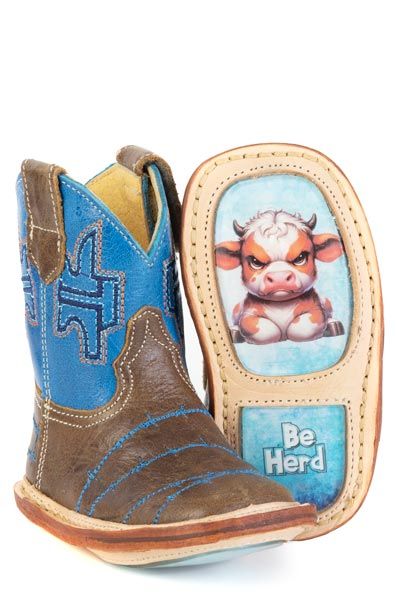 TIN HAUL - No Fences Square Toe Royal Blue Cowboy Boots