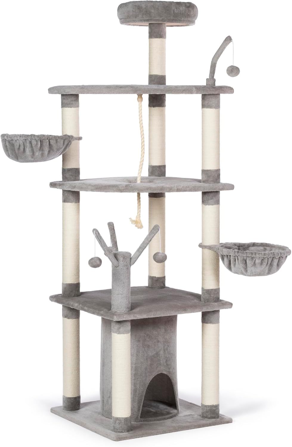 PREVUE HENDRYX - 72'' Everest Mountain Cat Tower, Colour: Gris Pâle, Dimensions: 72'' x 36'' x 38''