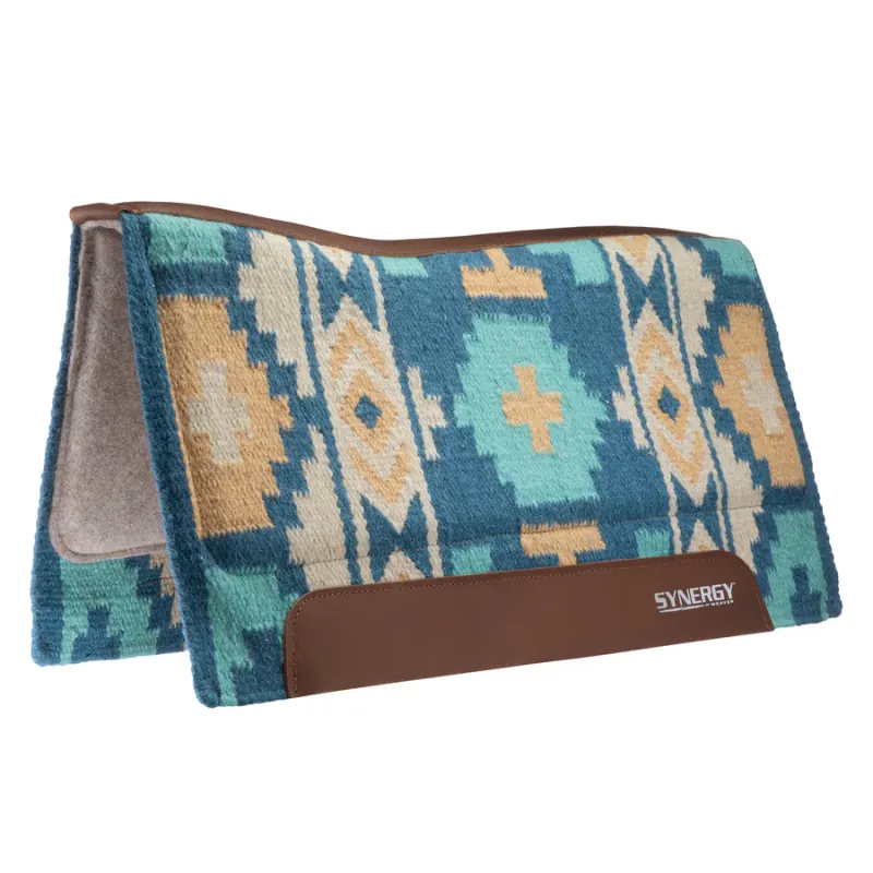 WEAVER - Navy &amp; Sand Synergy Contoured Performance 1'' Saddle Pad