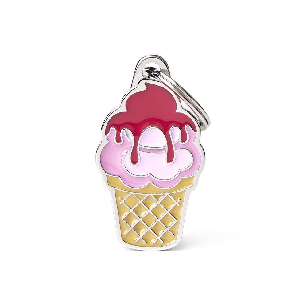 MYFAMILY - Food Ice Cream ID Tag, Size: 21mm x 38mm