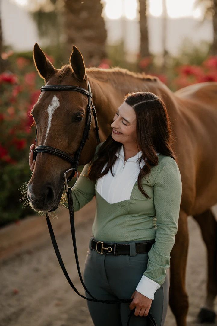 ON THE HUNT EQ - Show Shirt Spring Meadow, Size: Petit, Color: Vert