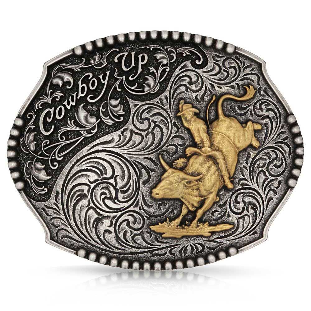 MONTANA SILVERSMITHS - Cowboy Up Bull Rider Buckle