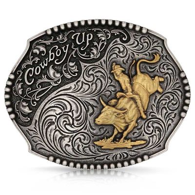 MONTANA SILVERSMITHS - Cowboy Up Bull Rider Buckle
