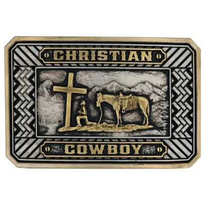 MONTANA SILVERSMITHS - Beaming Christian Cowboy Attitude Buckle