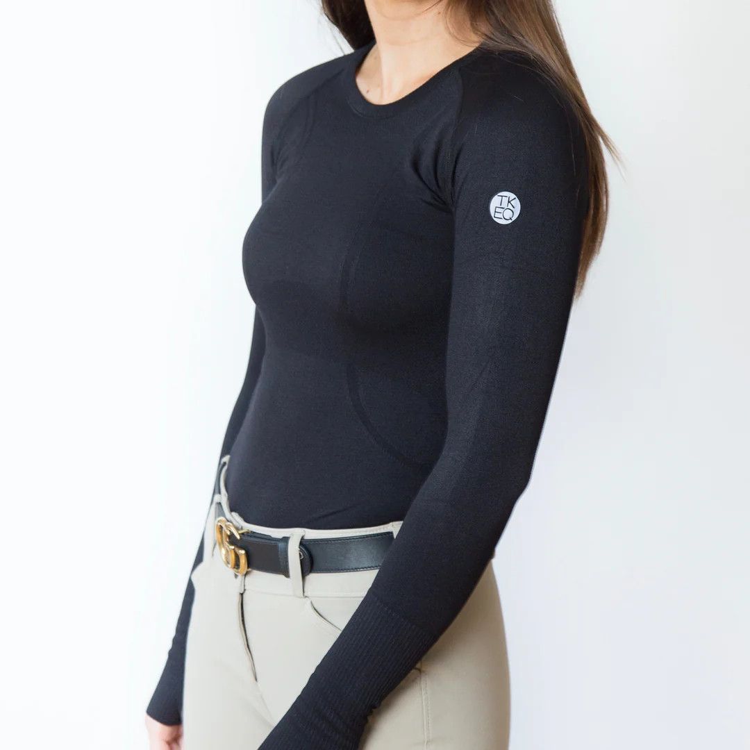 TKEQ - Kennedy Seamless Long Sleeve Black, Size: X-Small/Small