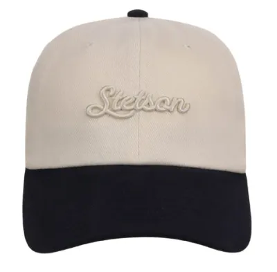 STETSON - Black/White Logo Tonal Script Ball Cap