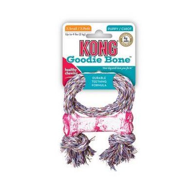 KONG - Puppy Goodie Bone with Rope, Size: XSmall