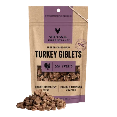 VITAL ESSENTIALS - Freeze-Dried Turkey Giblets Dog Treats