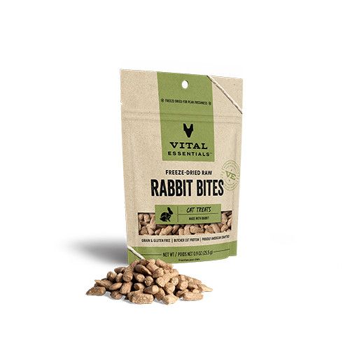 VITAL ESSENTIALS - Freeze-Dried Raw Protein Rabbit Bites, Size: 0.9oz