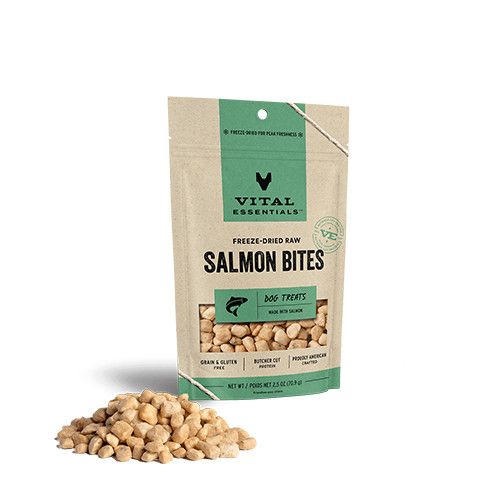 VITAL ESSENTIALS - Freeze-Dried Salmon Bites Single Protein, Size: 2.5oz