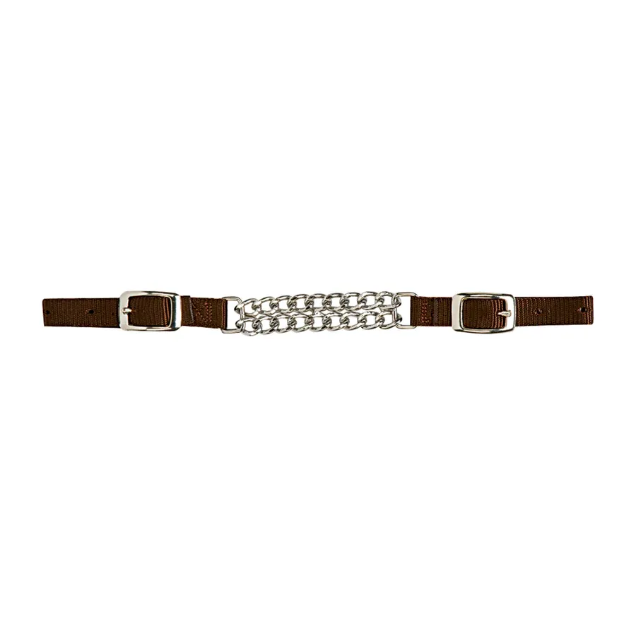 WEAVER - Nylon Curb Strap 4-1/4'' Double Flat Link Chain, Colour: Brun
