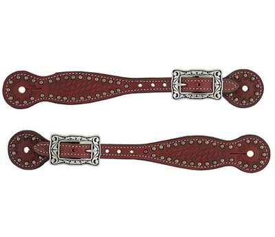 WEAVER - Basketweave Bridle Leather Thin Spur Straps